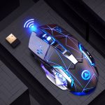 YINDIAO A4 2,4 GHz 1600DPI 3-Modi Einstellbare wiederaufladbare kabellose Silent Gaming-Maus (Star Black)