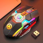 YINDIAO A5 2,4 GHz 1600 DPI 3 Modi Einstellbare wiederaufladbare RGB-Licht kabellose leise Gaming-Maus