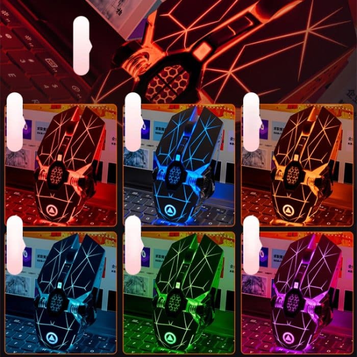 YINDIAO A7 2,4 GHz 1600 DPI 3 Modi Einstellbare 7-Tasten Wiederaufladbare RGB Licht Drahtlose Silent Gaming Maus – Bild 12