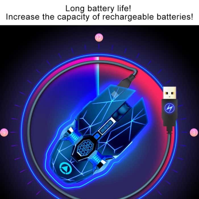 YINDIAO A7 2,4 GHz 1600 DPI 3 Modi Einstellbare 7-Tasten Wiederaufladbare RGB Licht Drahtlose Silent Gaming Maus – Bild 8