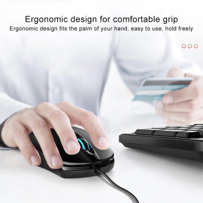 YINDIAO G2 1000DPI 3-Tasten RGB-Licht kabelgebundene Business-Maus – Bild 8