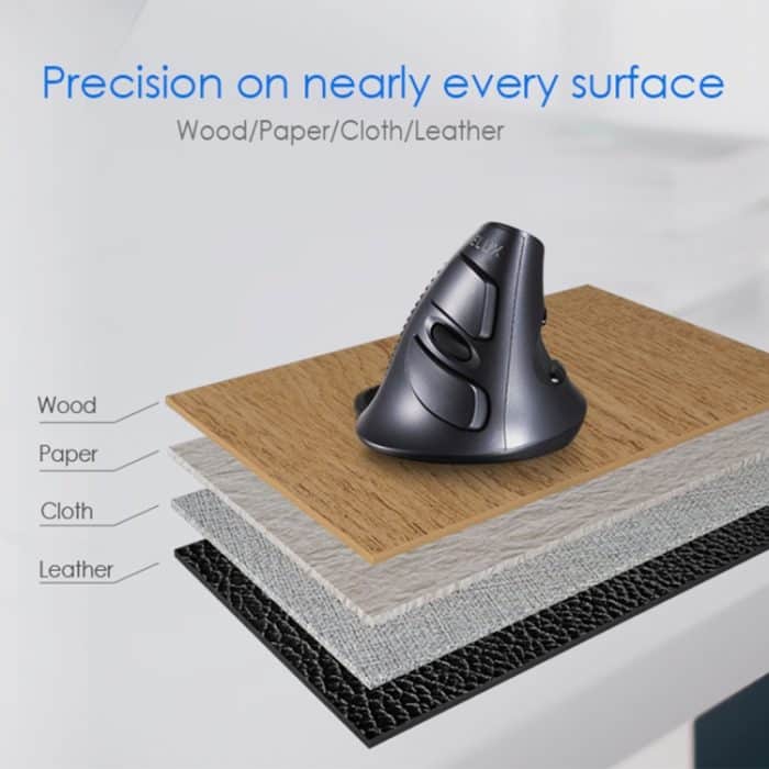 DELUX M618GX Drahtlose ergonomische vertikale Maus 1600DPI optische Maus – Bild 9