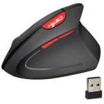 HXSJ T24 6 Tasten 2400 DPI 2,4 G kabellose vertikale ergonomische Maus mit USB-Empfänger, 6 Buttons T24 Black, 6 Buttons T24 Grey