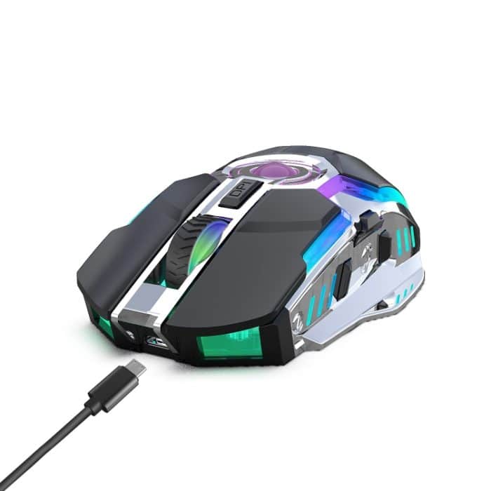ZERODATE T30 2,4 GHz 2400 DPI Drahtlose optische Maus mit einstellbarer RGB-Hintergrundbeleuchtung und drei Geschwindigkeiten, T30 Black, T30 White – Bild 5