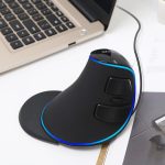 DELUX M618 Plus Wired Blue Version Optische Maus Ergonomische vertikale Maus 1600DPI