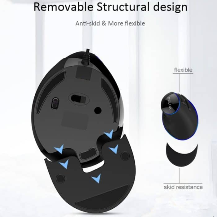 DELUX M618 Plus Wired Blue Version Optische Maus Ergonomische vertikale Maus 1600DPI – Bild 7