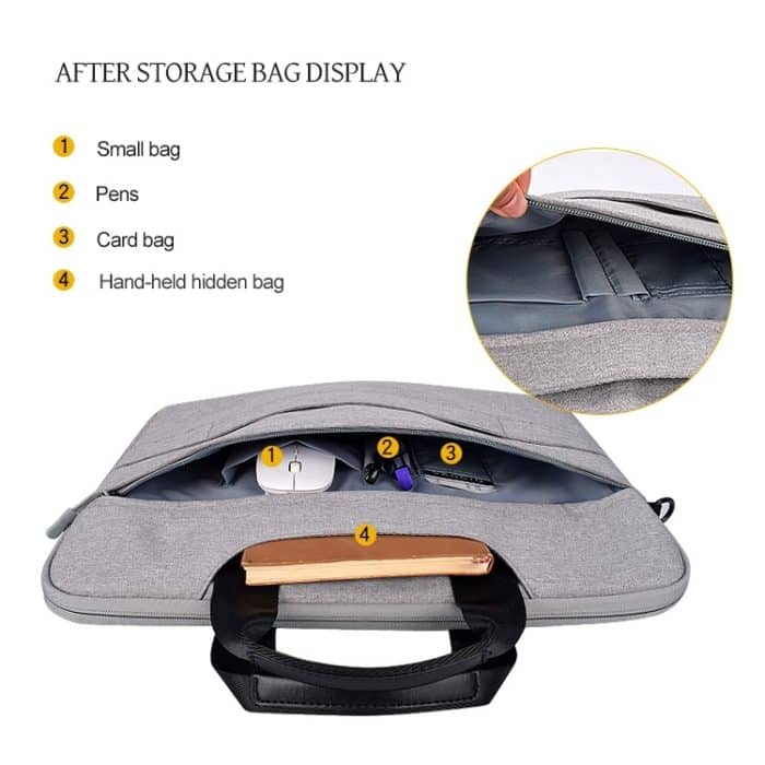 DJ08 Wasserdichte, verschleißfeste Laptoptasche aus Oxford-Stoff für 14,1-Zoll-Laptops, mit verdecktem Griff, Gepäckzugstange und verstellbarem Schultergurt, 14.1 inch – Bild 10