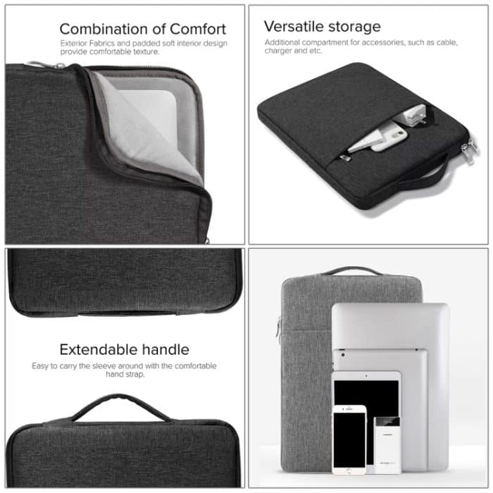 15,4 Zoll Universal Fashion Soft Laptop Denim Taschen Tragbare Reißverschluss-Notebook-Laptoptasche Tasche für MacBook Air / Pro, Lenovo und andere Laptops, Größe: 39,2 x 28,5 x 2 cm, 15.4 inch Purple, 15.4 inch Magenta, 15.4 inch Blue, 15.4 inch Grey... – Bild 5