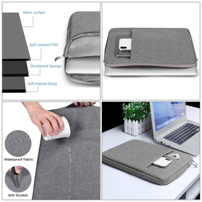 15,4 Zoll Universal Fashion Soft Laptop Denim Taschen Tragbare Reißverschluss-Notebook-Laptoptasche Tasche für MacBook Air / Pro, Lenovo und andere Laptops, Größe: 39,2 x 28,5 x 2 cm, 15.4 inch Purple, 15.4 inch Magenta, 15.4 inch Blue, 15.4 inch Grey... – Bild 6
