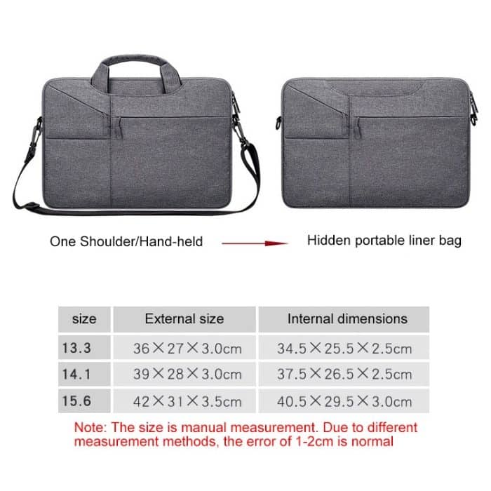 ST02S Wasserdichte, reißfeste, versteckte, tragbare Riemen-One-Shoulder-Handtasche für 13,3-Zoll-Laptops, mit Koffergürtel, ST02S 13.3 inch Black, ST02S 13.3 inch Dark Gray, ST02S 13.3 inch Pink, ST02S 13.3 inch Light Grey, ST02S 13.3 inch Navy Blue – Bild 12