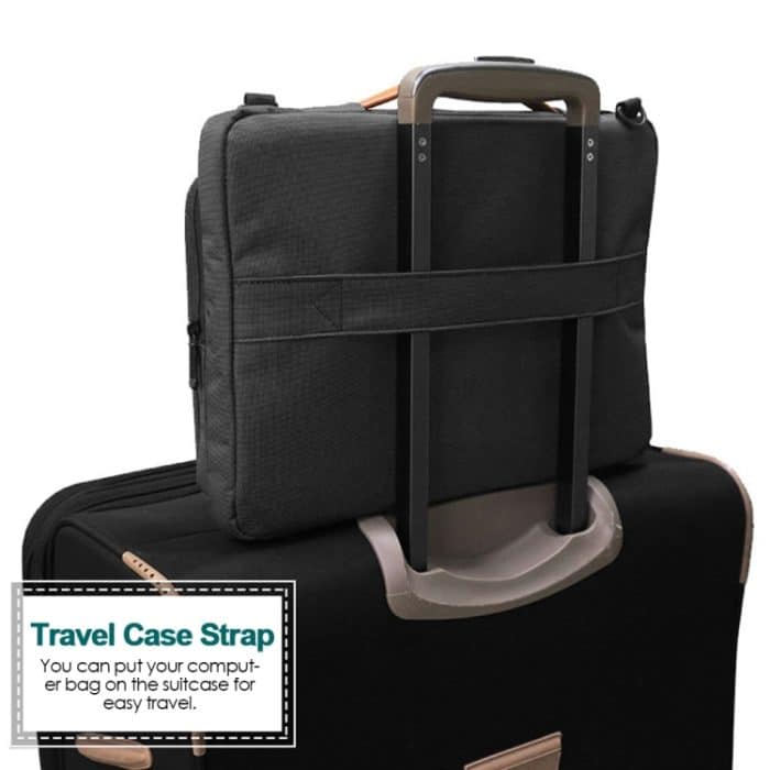 Wasserdichte Laptop-Handtasche aus Nylon für 15-15,6-Zoll-Laptops mit Trolley-Gurt, 15-15.6 inch – Bild 7