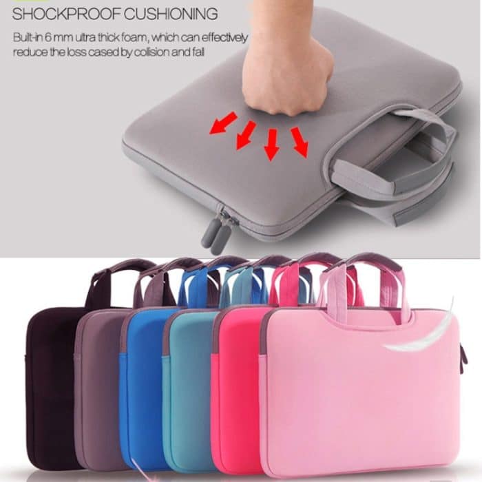 Tragbare, luftdurchlässige 15,4-Zoll-Handtasche für MacBook Air / Pro, Lenovo und andere Laptops, Größe: 38 x 27,5 x 3,5 cm, 15.4 inch Magenta, 15.4 inch Blue, 15.4 inch Grey, 15.4 inch Green, 15.4 inch Pink, 15.4 inch Black – Bild 5