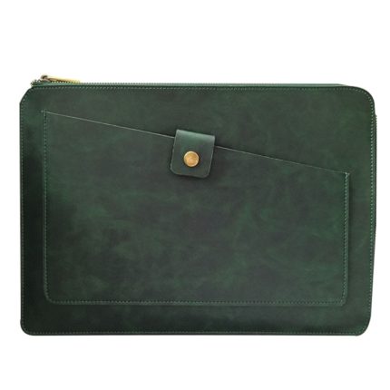 Universelle Laptop-/Tablet-Tasche aus echtem Leder mit Reißverschluss für 15,4 Zoll und darunter, 15.4 inch