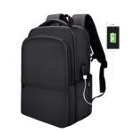 Wasserdichter Laptop-Rucksack aus Polyester für Laptops unter 15 Zoll, mit USB-Schnittstelle, Trolley-Gurt