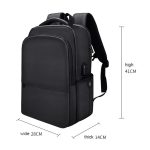 Wasserdichter Laptop-Rucksack aus Polyester für Laptops unter 15 Zoll, mit USB-Schnittstelle, Trolley-Gurt – Bild 3