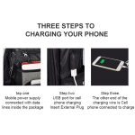 Wasserdichter Laptop-Rucksack aus Polyester für Laptops unter 15 Zoll, mit USB-Schnittstelle, Trolley-Gurt – Bild 6