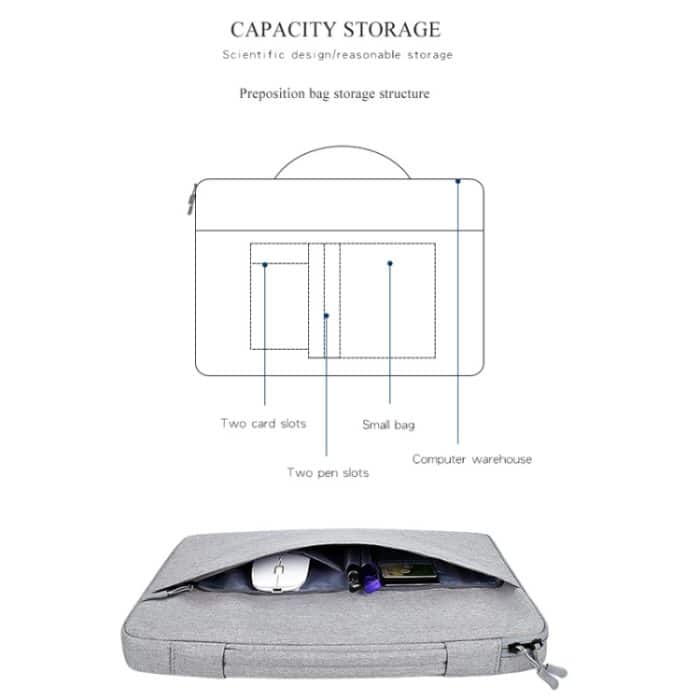 ND04 Wasserdichte Laptop-Handtasche aus Oxford-Stoff für 13,3-Zoll-Laptops, mit Koffergurt, 13.3 inch – Bild 8