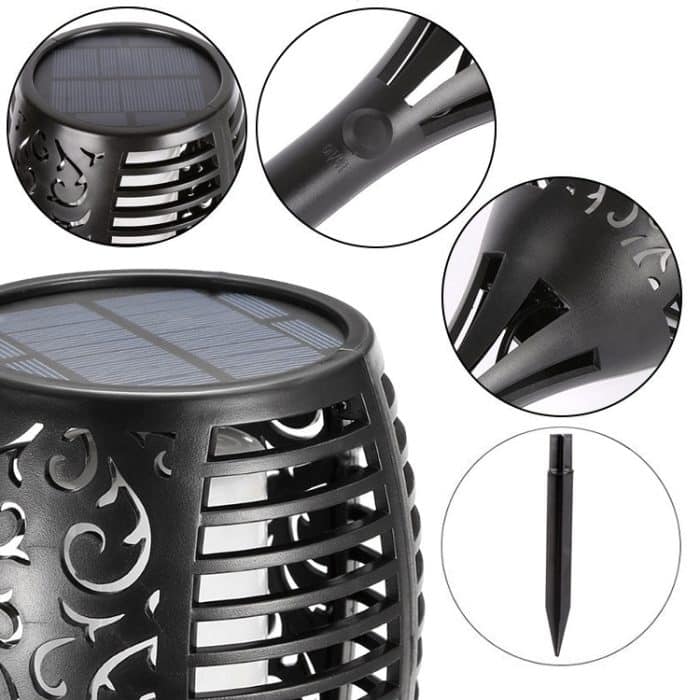 96 LED Solar Flame Light Garten Garten Rasen Licht Garten Landschaft Fackel Licht – Bild 4