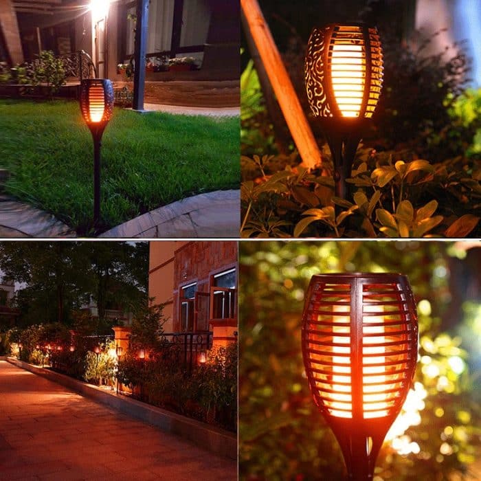 96 LED Solar Flame Light Garten Garten Rasen Licht Garten Landschaft Fackel Licht – Bild 7