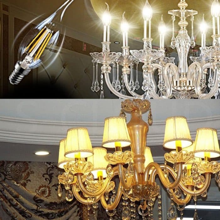 6 LEDs 450 LM Retro-Energiesparleuchte für Hallen, AC 220 V, Apiciform E14 6W 220V White Light, Apiciform E14 6W 220V Warm White – Bild 7