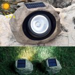 Solarbetriebener simulierter Steinscheinwerfer LED-Leuchte IP65 Wasserdichte Garten-Gartenlampe im Freien