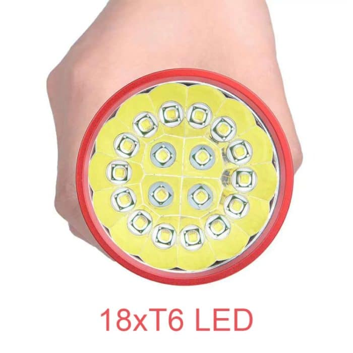 3 Gänge, DB18 18xT6, Lichtstrom: 5400 lm LED-Taschenlampe, mit 4 18650-Batterien – Bild 6