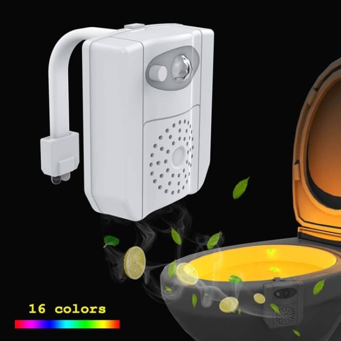 16-Farben-PIR-Bewegungssensor + Lichtsensor UV-Sterilisations-Aromatherapie-LED-Licht, Haupttoilette Badezimmer Sitz Nachtlicht, DC 5V – Bild 11