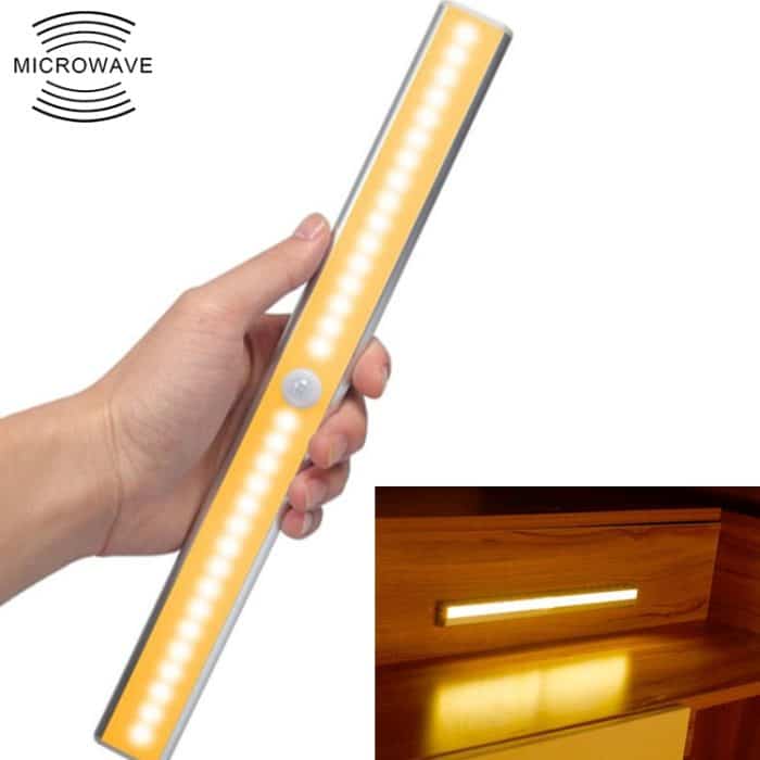 2,8 W 20 LEDs Warmweißer Breitbildschirm Intelligentes Sensorlicht für den menschlichen Körper LED-Korridor-Schrankleuchte, USB-Ladeversion – Bild 1