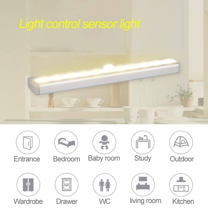 0,8 W 10 LEDs warmweißes Licht, schmaler Bildschirm, intelligentes Sensorlicht für den menschlichen Körper, LED-Korridorschrankleuchte, USB-Ladeversion, 0.8W 10 LEDs Warm White – Bild 6