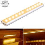 2W 12 LEDs Warmweißer Breitbildschirm Intelligente Sensorleuchte für den menschlichen Körper LED-Korridor-Schrankleuchte, USB-Ladeversion