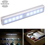 1,8 W 10 LEDs Weißlicht Breitbild Intelligentes menschliches Körpersensorlicht LED Korridor-Schranklicht, Batterieversion