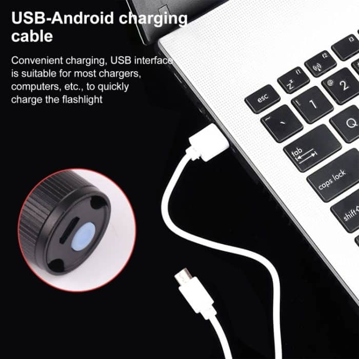 T6 LED-Taschenlampe Zoomable 3 Modi mit Hakenclip – Bild 5