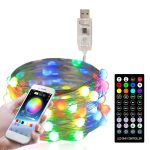 Weihnachtsdekoration USB Kupfer Draht String Licht Fernbedienung & Bluetooth Mobile App Control, Länge: 5m 50 LEDs