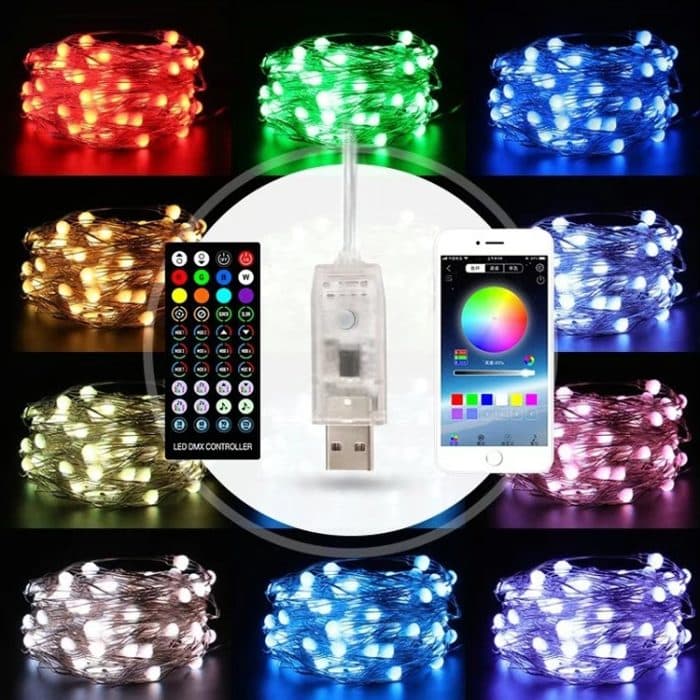 Weihnachtsdekoration USB Kupfer Draht String Licht Fernbedienung & Bluetooth Mobile App Control, Länge: 5m 50 LEDs – Bild 7