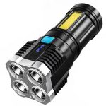 S03 4 x SMD 3030 + COB Strong Light USB-Wiederaufladbare LED-Taschenlampe