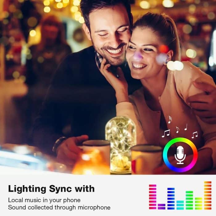 Weihnachtsdekoration RGB Kupferdraht String Licht Bluetooth Mobile App Control, Länge: 2m 20 LEDs – Bild 3