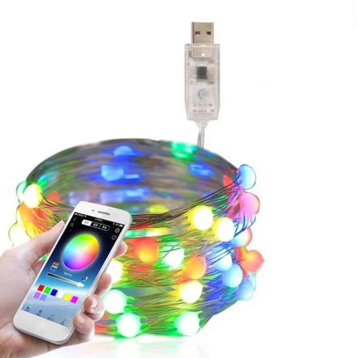Weihnachtsdekoration USB Kupfer Draht String Licht Bluetooth Mobile App Control, Länge: 5m 50 LEDs – Bild 1