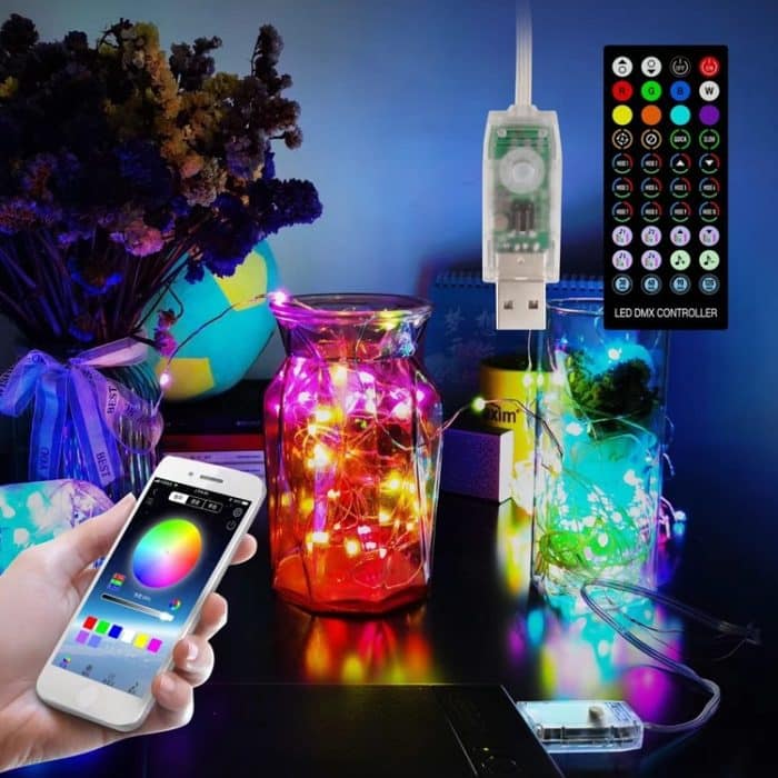 Weihnachtsdekoration USB Kupfer Draht String Licht Fernbedienung & Bluetooth Mobile App Control, Länge: 10m 100 LEDs – Bild 5