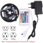 Bare Board 5050 SMD RGB LED-Lichtschlauch, 30 LED/m, Länge: 2 m, 12 V 2 A 100–240 V, mit 24-Tasten-Fernbedienung, 5050 SMD RGB LED,2m – Bild 3