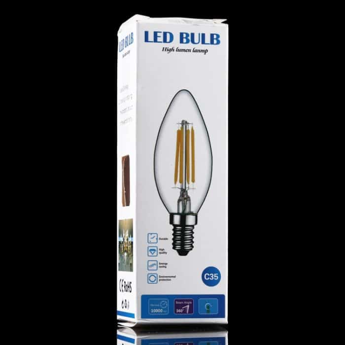 C35 E14 4 W 4 LEDs 300 LM 3000 K Dimmbare Retro-LED-Glühbirne, energiesparendes Licht, AC 220 V, Apiciform E14 4W 220V Warm White, Apiciform E14 4W 220V White Light – Bild 4