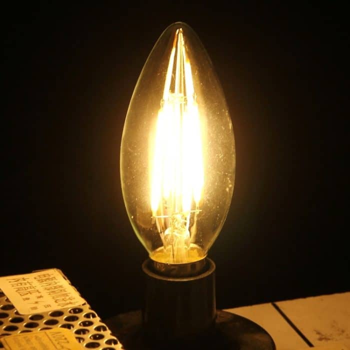 C35 E14 4 W 4 LEDs 300 LM 3000 K Dimmbare Retro-LED-Glühbirne, energiesparendes Licht, AC 220 V, Apiciform E14 4W 220V Warm White, Apiciform E14 4W 220V White Light – Bild 5