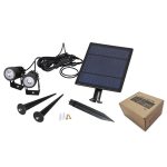 3W Eins für Drei Solarstrahler IP65 Wasserdichte Lichtsteuerung Induktionsrasenlampe für den Außenbereich, Lichtstrom: 300-400 lm (zyklische RGB-Fixierung) – Bild 3