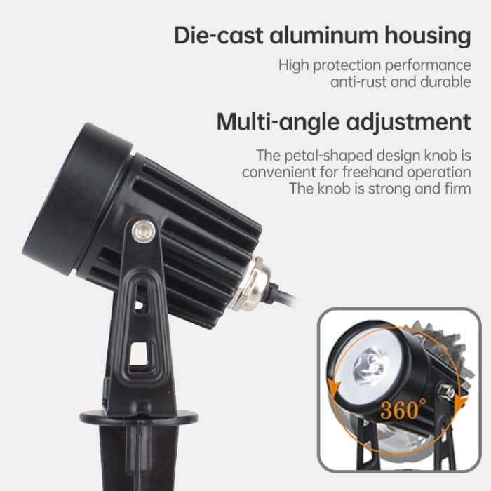 3W Eins für Drei Solarstrahler IP65 Wasserdichte Lichtsteuerung Induktionsrasenlampe für den Außenbereich, Lichtstrom: 300-400 lm (zyklische RGB-Fixierung) – Bild 4