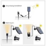 3W Eins für Drei Solarstrahler IP65 Wasserdichte Lichtsteuerung Induktionsrasenlampe für den Außenbereich, Lichtstrom: 300-400 lm (zyklische RGB-Fixierung) – Bild 7