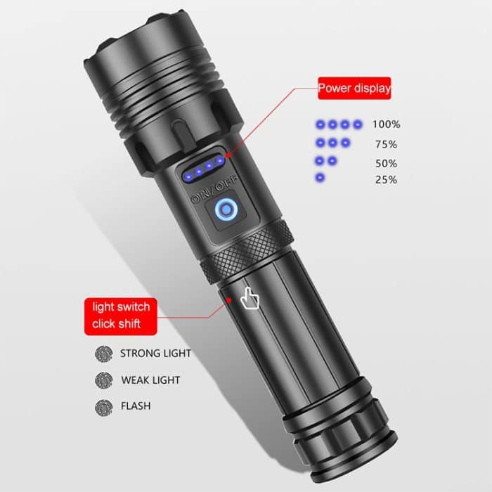 Short Style Micro-USB-Aufladung Wasserdichte P70 + COB-LED-Taschenlampe für den Außenbereich, Unterstützungsanzeige und Teleskopfokussierung sowie Helligkeitsanpassung auf 7 Ebenen – Bild 5