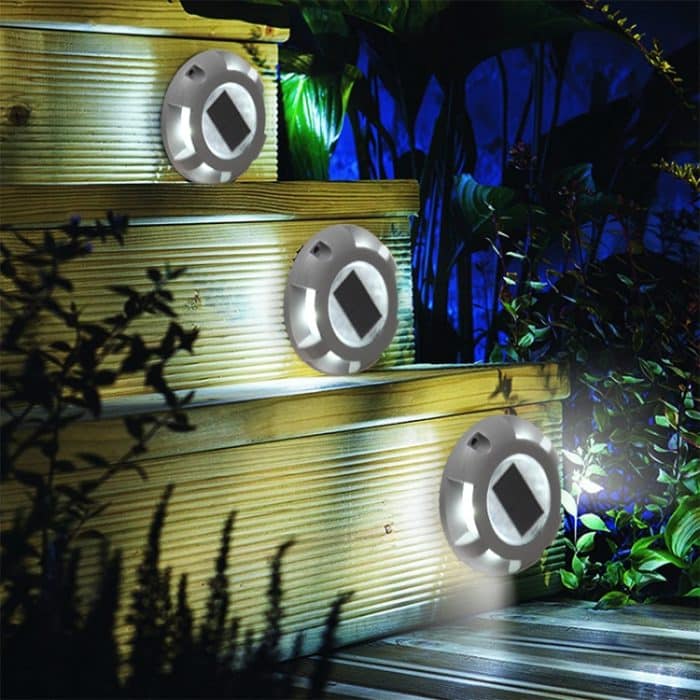 LED Hochdruckbeständige Solarbetriebene eingebettete Bodenlampe IP65 Wasserdichte Gartenrasenlampe für den Außenbereich, weißes Licht 6000K – Bild 8