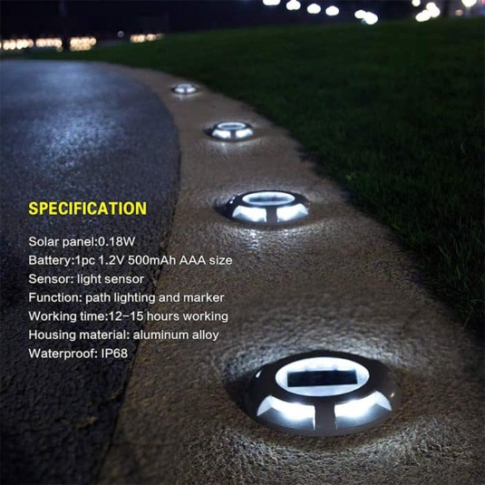 4 PCS LED Solarbetriebene eingebettete Bodenlampe IP68 Wasserdichte Outdoor-Garten-Rasenlampe – Bild 5