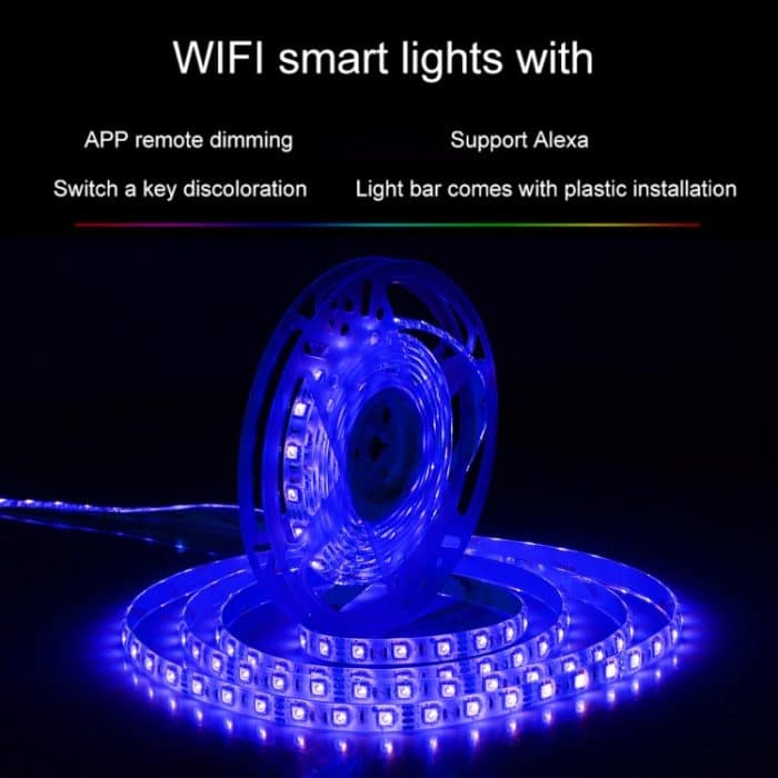 XS-SLD01 5m 60W Smart WiFi Rope Light, 300 LEDs SMD 5050 APP-Fernbedienung für buntes Licht Funktioniert mit Alexa & Google Home, US / EU / UK-Stecker – Bild 7