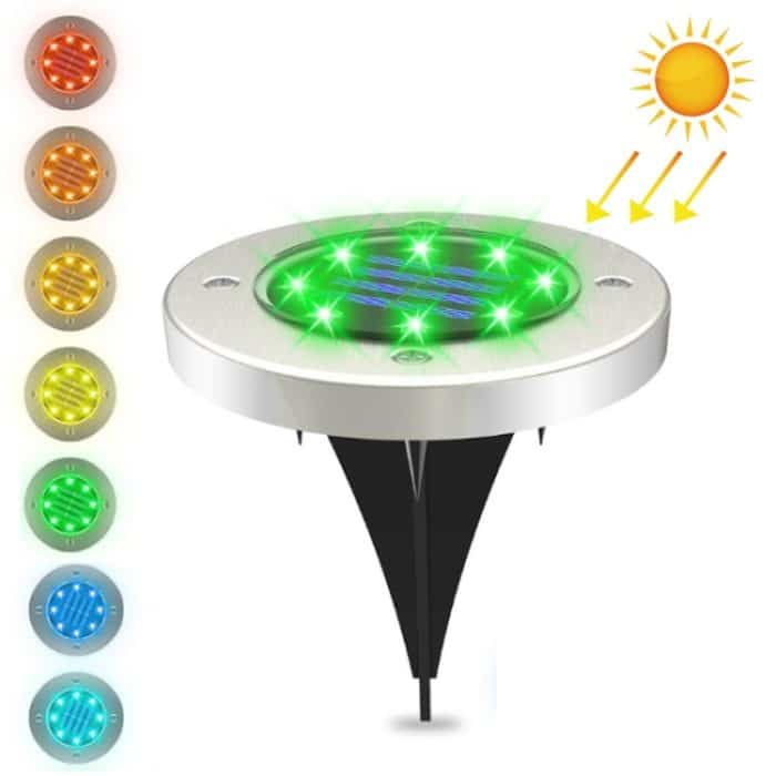 8 LEDs Bunt dimmbares Solar-Garten-Gartenlichtsensor-Typ Intelligente Lichtsteuerung Vergrabenes Licht – Bild 1