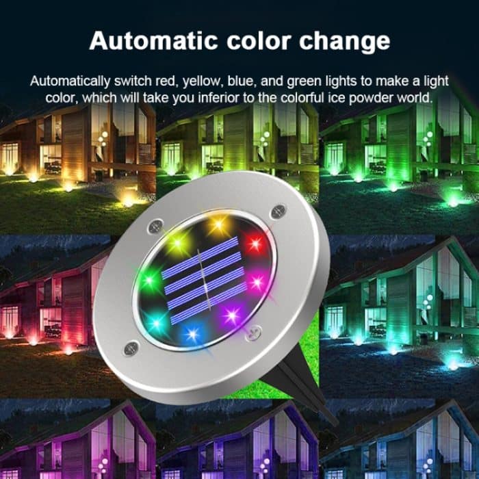 8 LEDs Bunt dimmbares Solar-Garten-Gartenlichtsensor-Typ Intelligente Lichtsteuerung Vergrabenes Licht – Bild 6